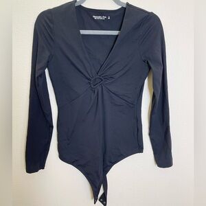 Abercrombie & Fitch Size Black Longsleeve Keyhole Bodysuit